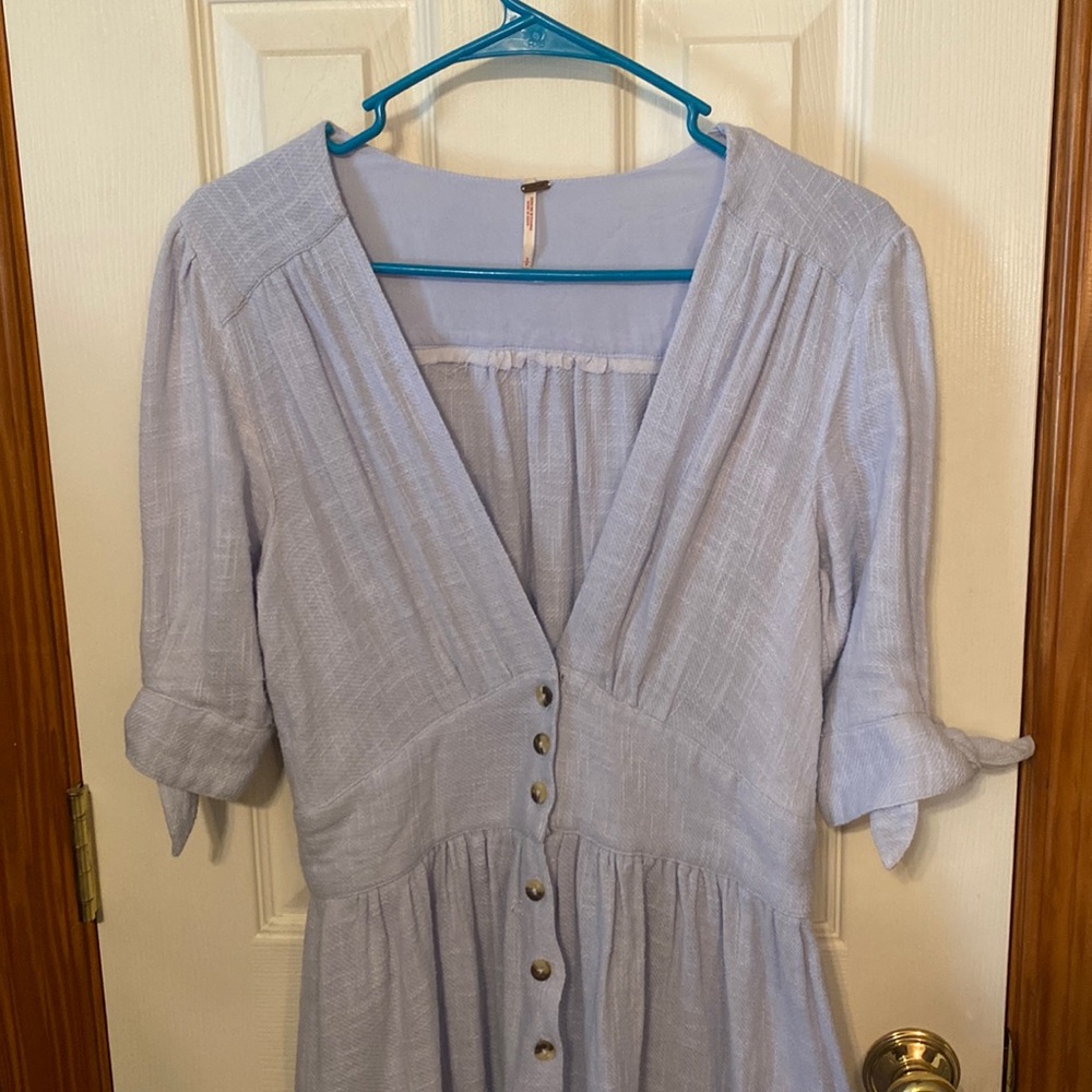 Free People Linen Baby blue dress size Small